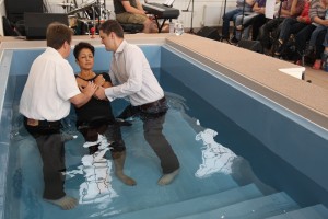 Permanent baptistry tank